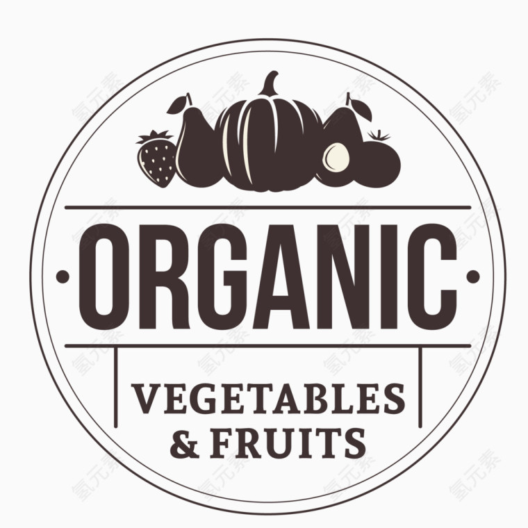 黑白标签  水果蔬菜