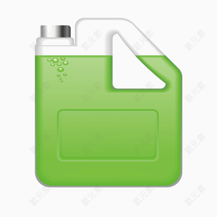 矢量绿色汽油桶润滑液瓶子
