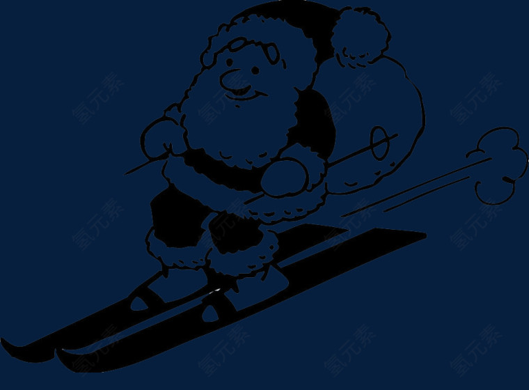 滑雪的圣诞老人