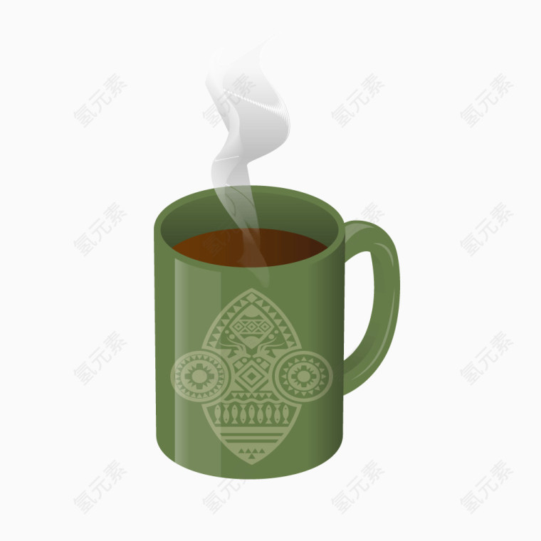 绿色质感商务茶杯瓷杯