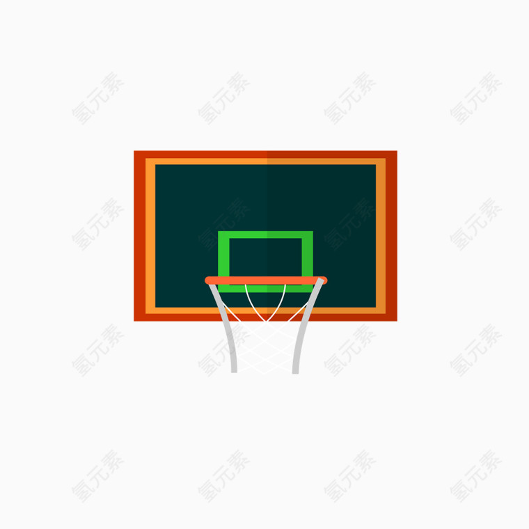 矢量扁平篮球框
