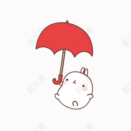 打伞的兔子