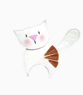 小白猫毛织装饰物素材