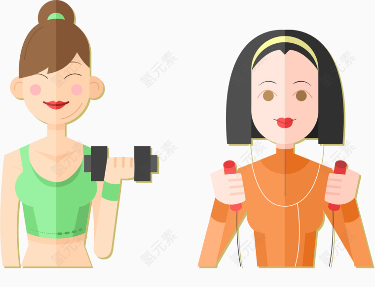 矢量运动锻炼女人素材