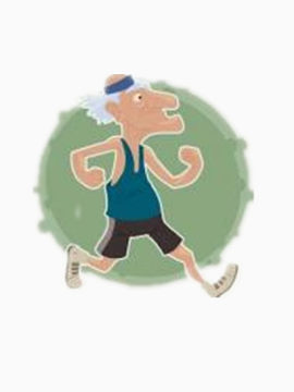 卡通人物老人跑步图片素材