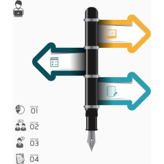 矢量箭头钢笔图表
