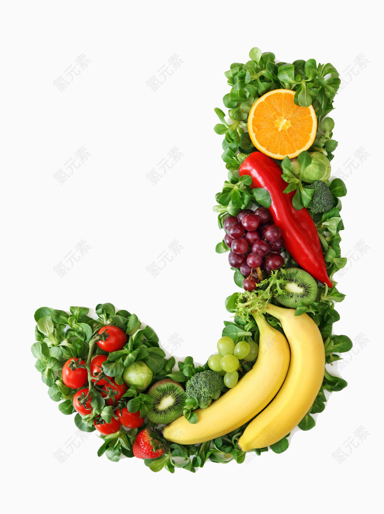 艺术字J水果蔬菜设计素材