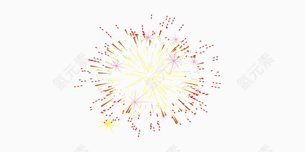 黄色烟花装饰元素