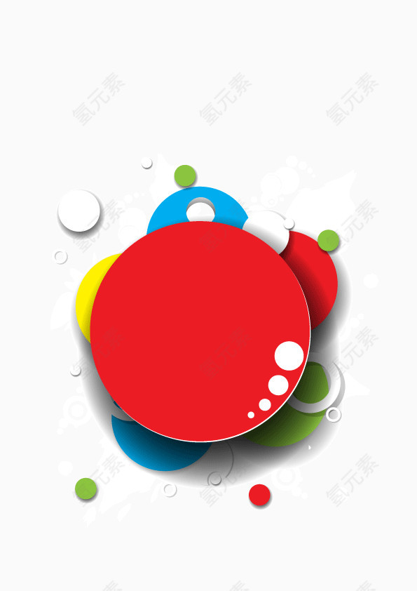 炫彩红色圆环文案背景装饰图