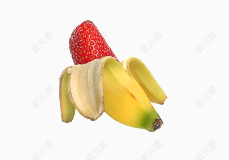 香蕉和草莓免抠素材