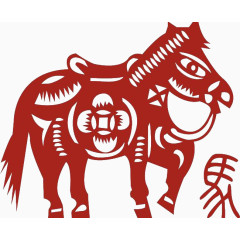 中国风红色骏马