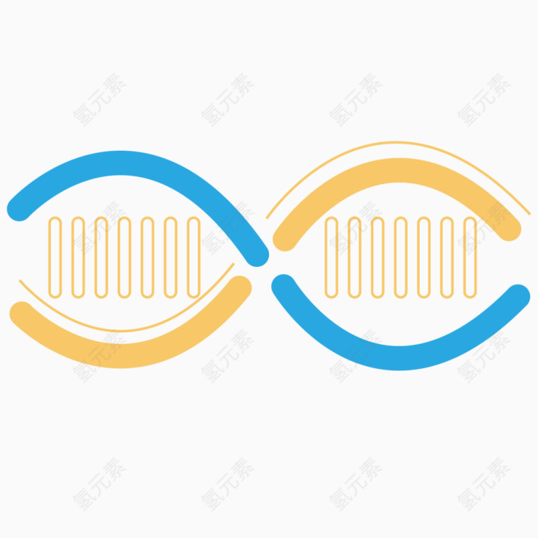 蓝黄DNA双螺旋结构