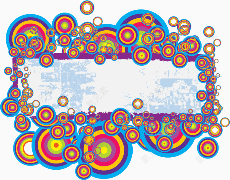 矢量彩虹圆圈主题框