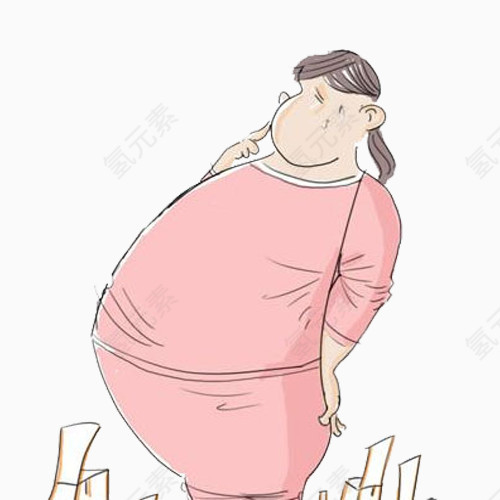 穿着粉色衣服的胖女孩
