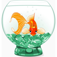 卡通鱼缸里的鱼