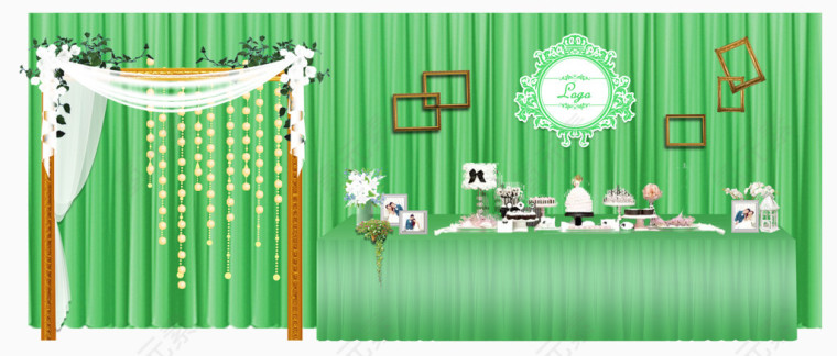 绿色婚礼布置装饰