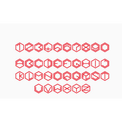 红色立体菱形英文字母艺术字