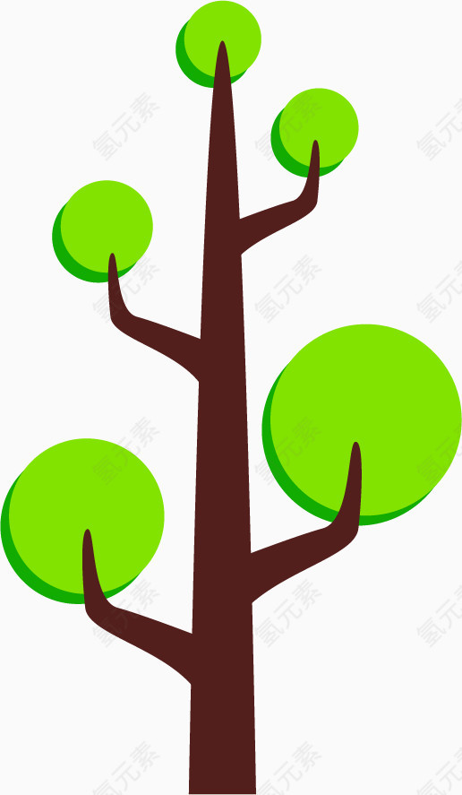 矢量绿树效果元素免抠素材