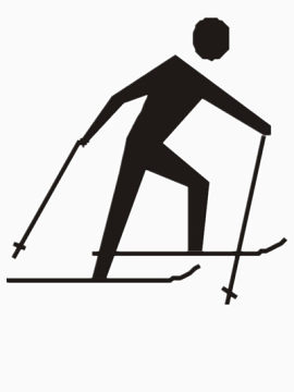滑雪人的黑白图片