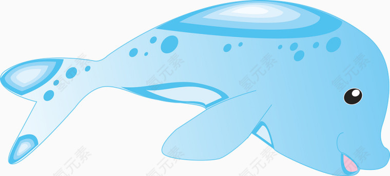 蓝色小海豚矢量图