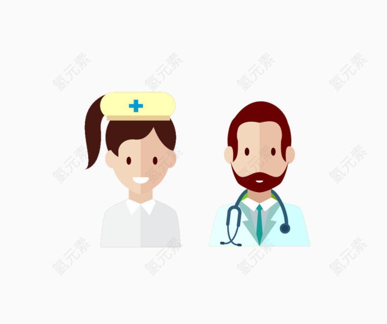 医生护士卡通