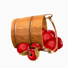 桶里的红苹果