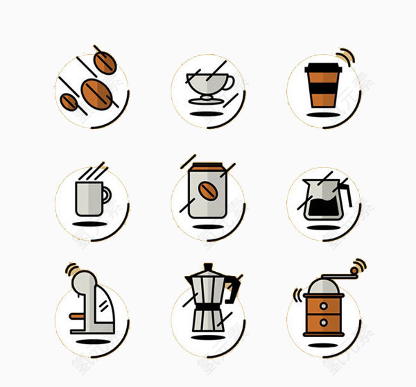动画咖啡主图元素图标