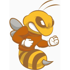 卡通矢量黄色喷怒的蜜蜂