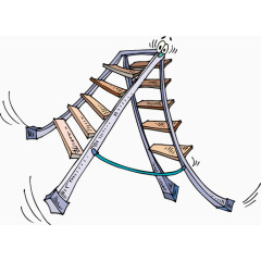 卡通梯子矢量