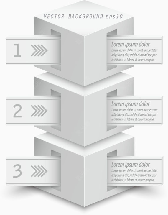 矢量白色立体图表下载