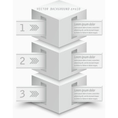 矢量白色立体图表