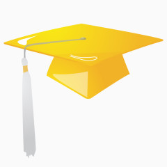 手绘黄色的毕业帽款式