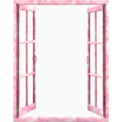 手绘粉色窗户