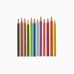 铅笔 画笔 花花 彩色