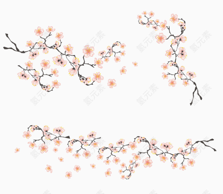 手绘樱花装饰