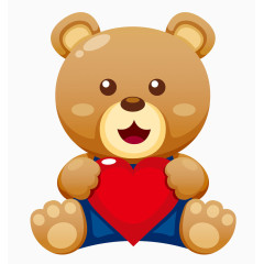 可爱爱心褐色泰迪熊