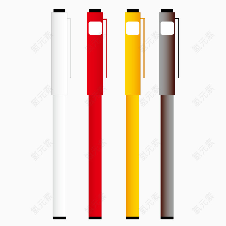 彩色水笔矢量画笔