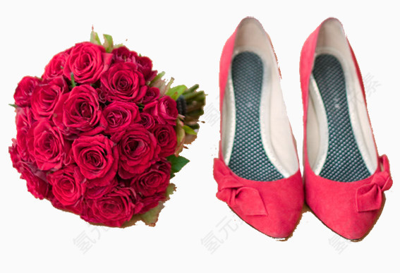 结婚花束与鞋子