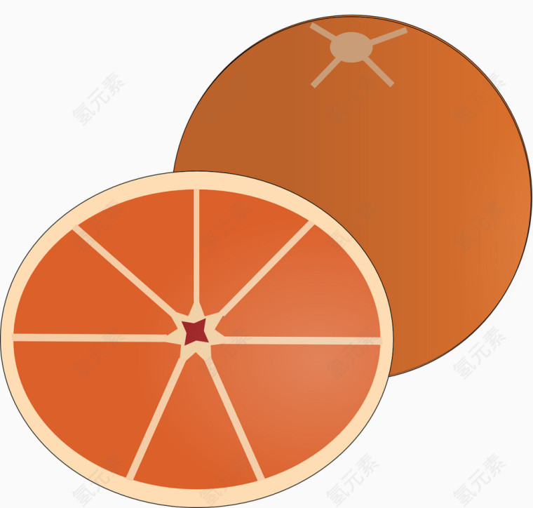 橙黄色的橙子
