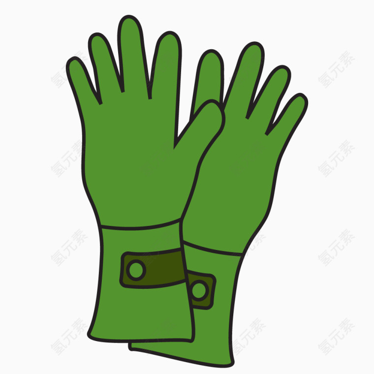 绿色质感一双手套