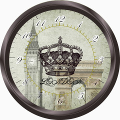 印着皇冠的时钟