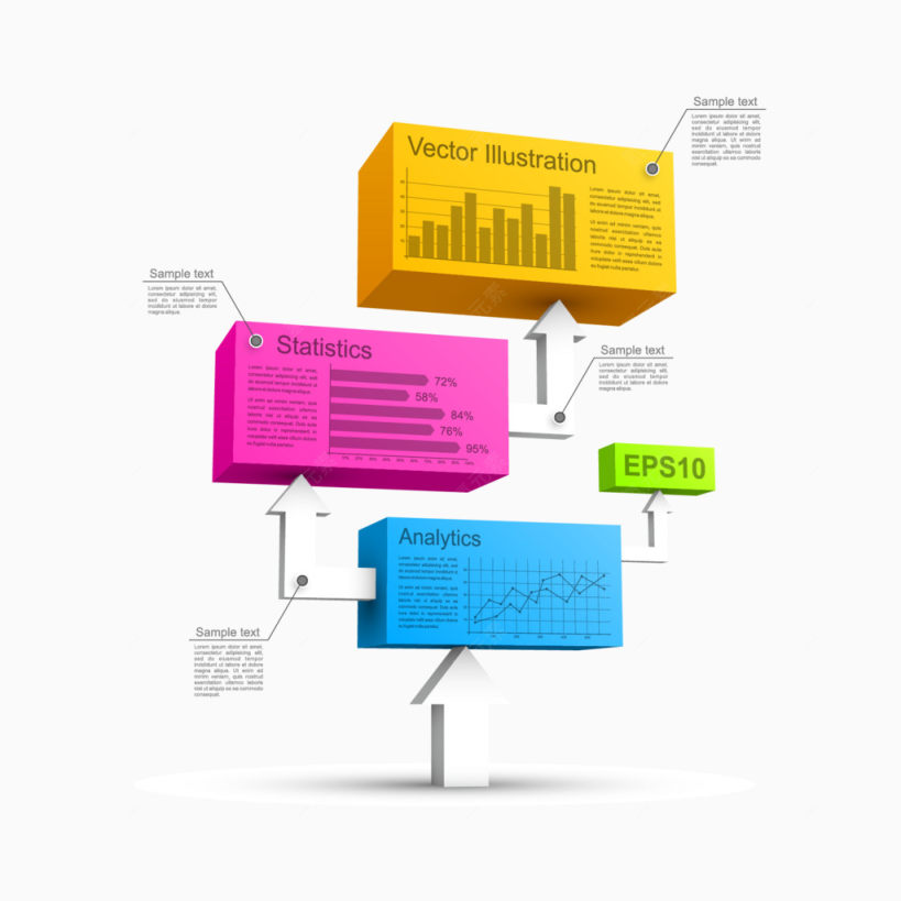 立体方块信息分类ppt元素下载