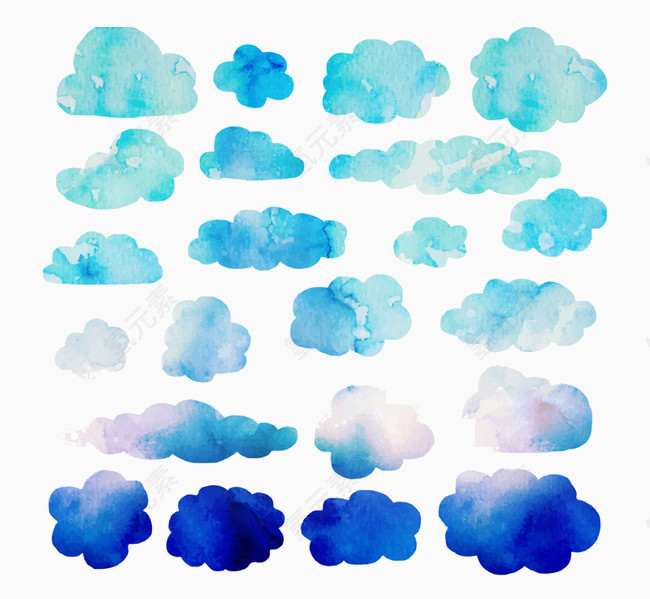 蓝色云设计图片