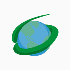 矢量绿色环绕地球
