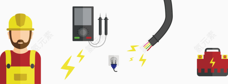 矢量手绘电工