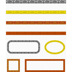 中国风花纹边框金色·