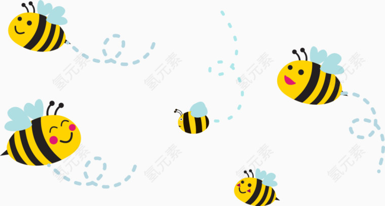 矢量手绘小蜜蜂