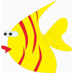 卡通可爱小鱼矢量黄色海底动物