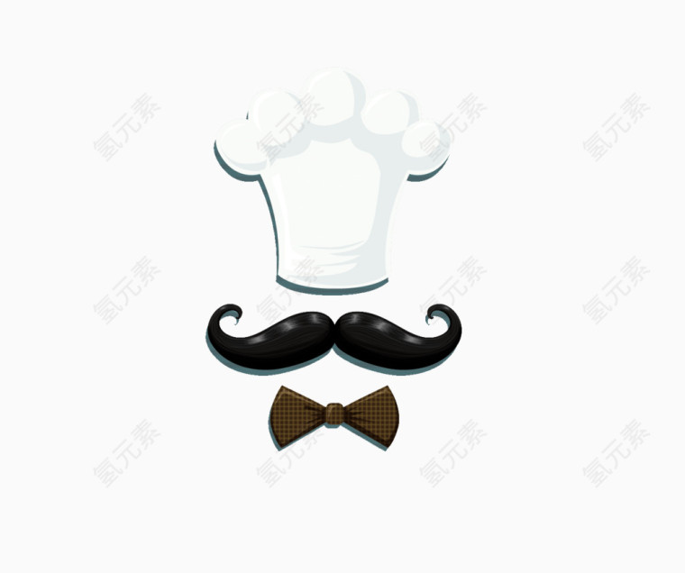 厨师帽子胡子领带