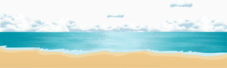 夏日清凉蓝色海滩